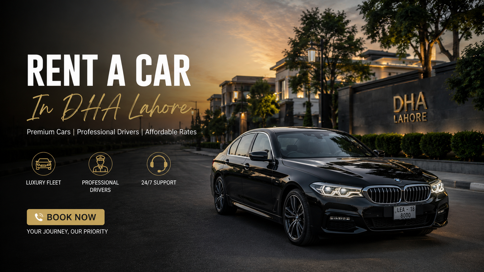 Rent a Car in DHA Lahore | Cars with Driver
