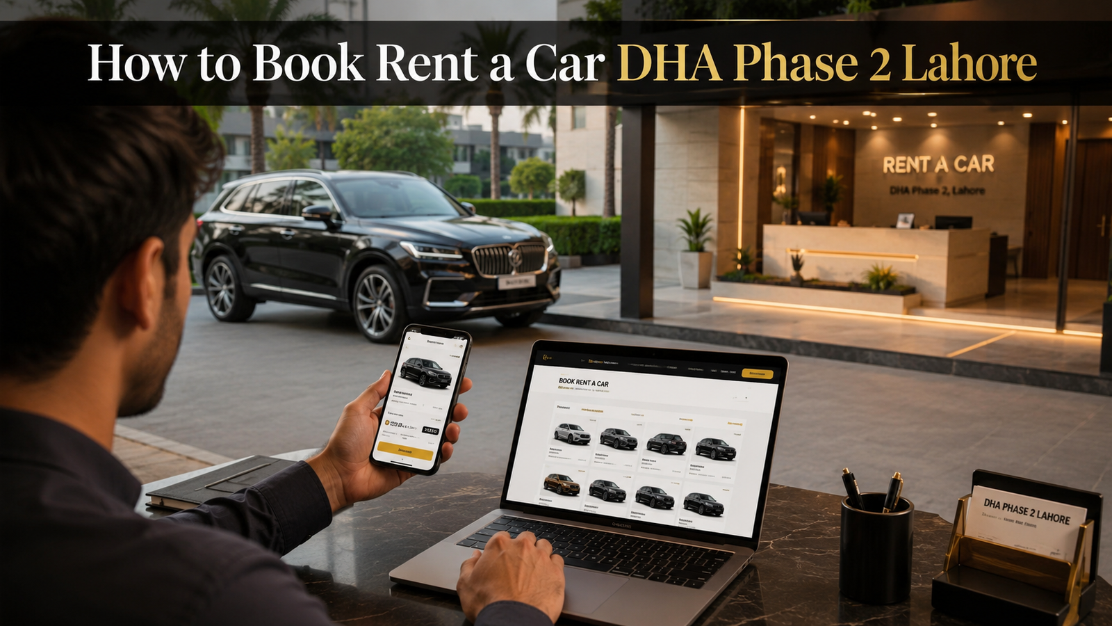 how to book rent a car dha phase 2 lahore