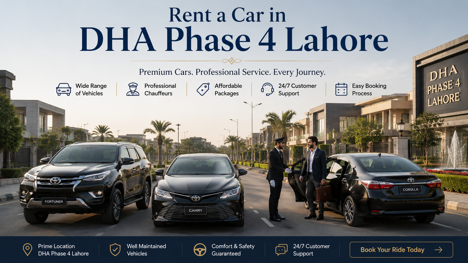 Rent a Car in DHA Phase 4 Lahore | Best Car Rental Company