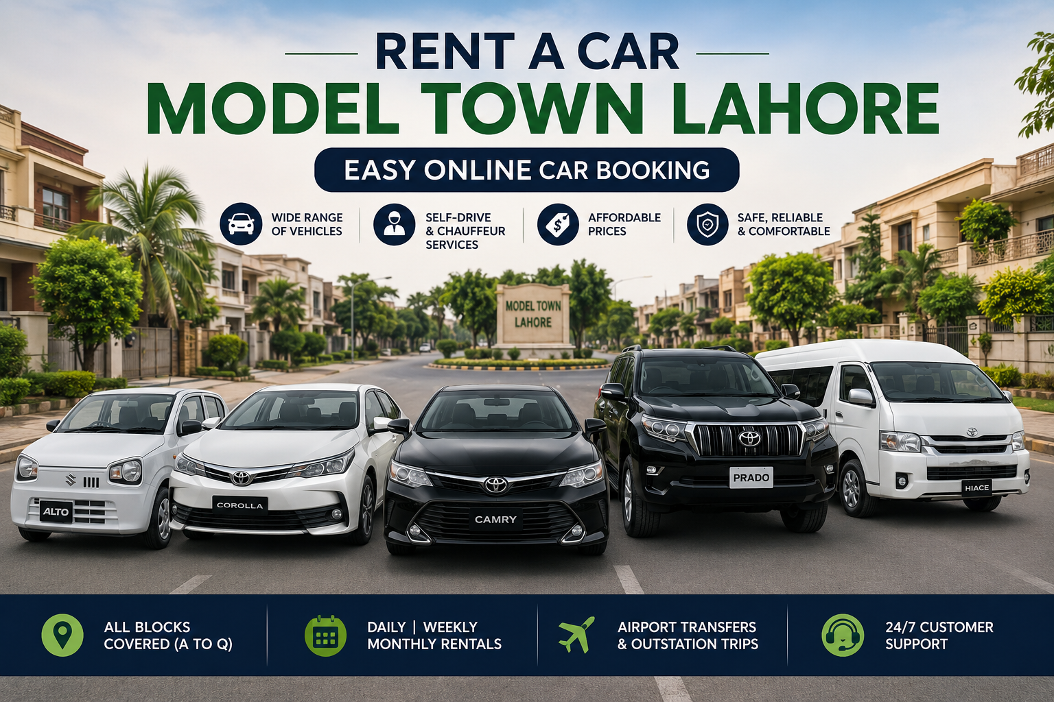 Rent a Car Model Town Lahore – Easy Online Car Booking