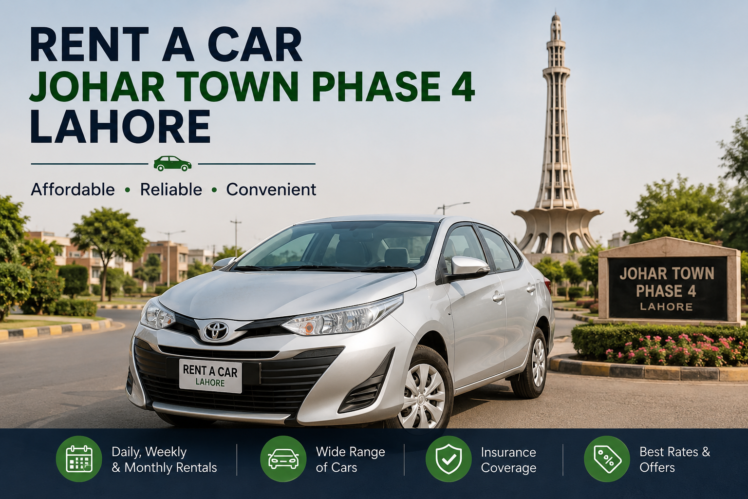 Rent a Car Johar Town Phase 4 Lahore | Complete Rental Guide