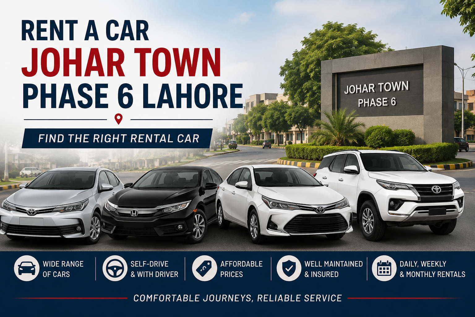 Rent a Car Johar Town Phase 6 Lahore – Find the Right Rental Car